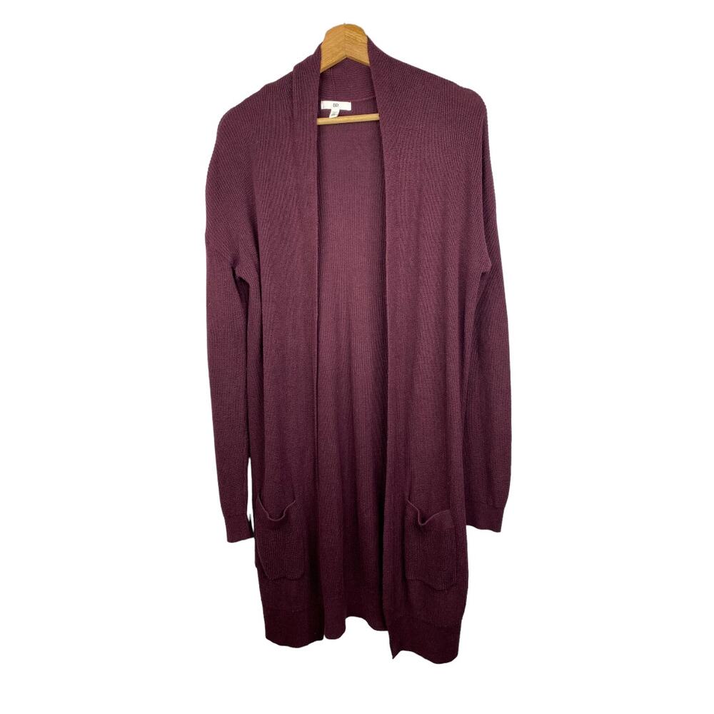 Bp. Nordstrom Womens size Medium Long Line Knit Ribbed Stitch Open Cardigan